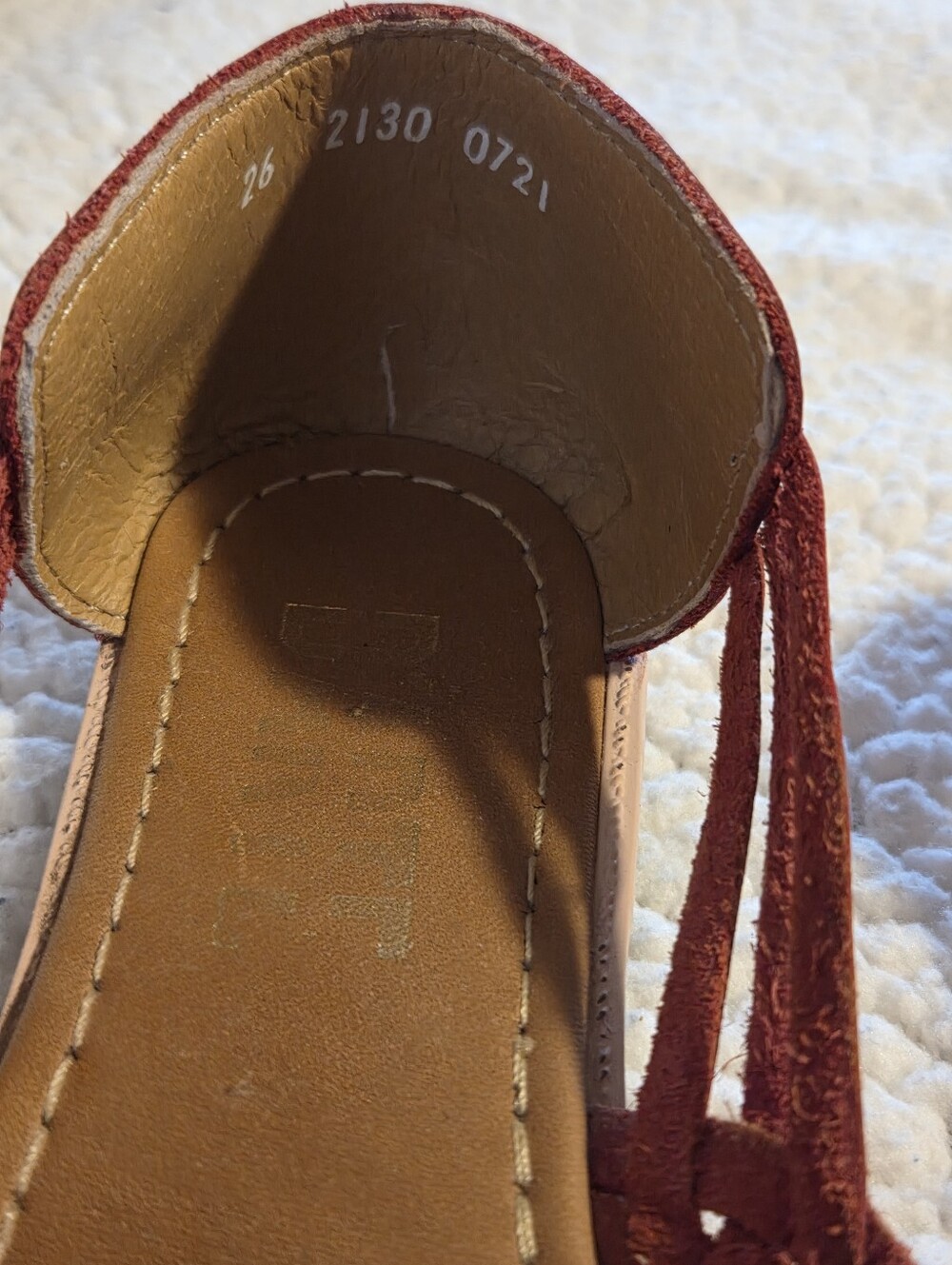 Women's Red Woven Leather Huaraches, Sizes 8 and 9 - Picture 10 of 13